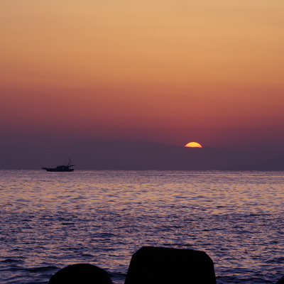 夜明けの駿河湾の作例写真