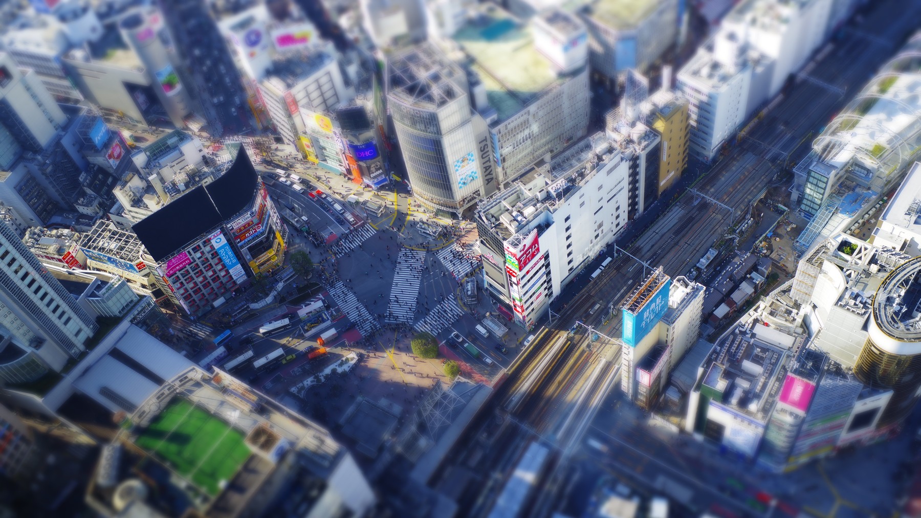 ミニチュア風の渋谷スクランブル交差点の作例写真